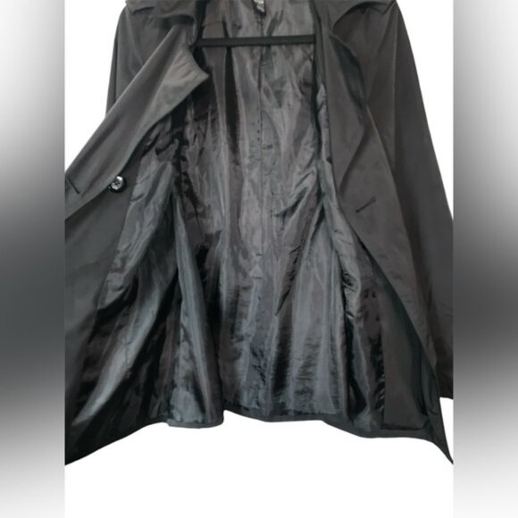 Style & Co black belted mid length trench coat size medium - Picture 6 of 6